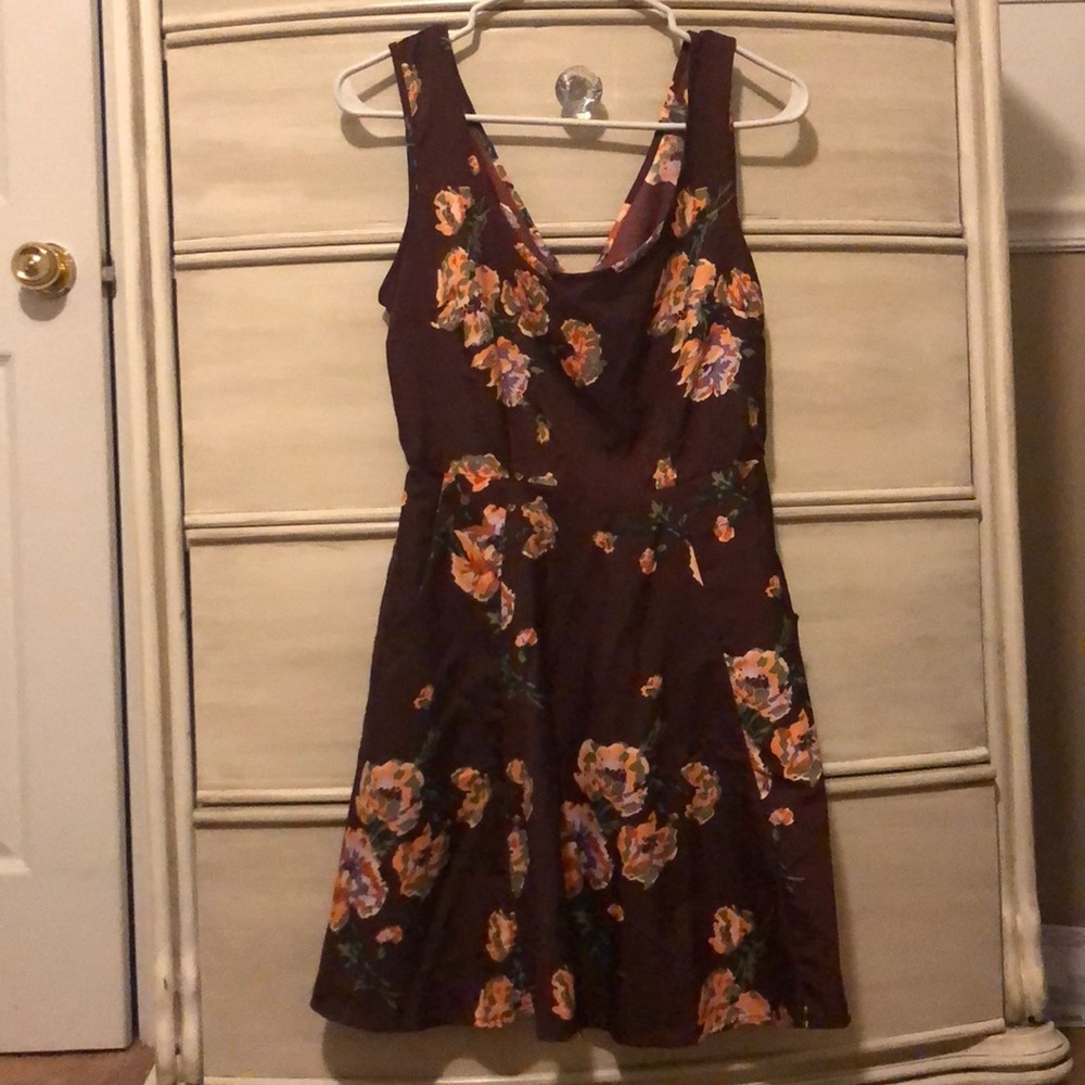 Maroon Floral Dress